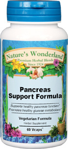 Pancreas Support Formula - 575 mg, 60 Veg Capsules  (Nature's Wonderland)