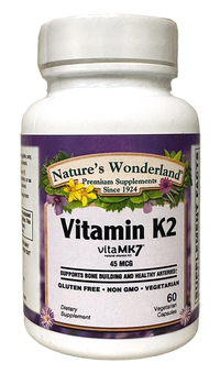 Vitamin K2 - 45 mcg, 60 Vegetarian Capsules (Nature's Wonderland)