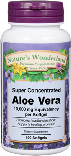 Aloe Vera - 10,000 mg equivalency, 100 softgels (Nature's Wonderland)