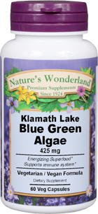 Blue Green Algae - 425 mg, 60 Veg Capsules (Nature's Wonderland)