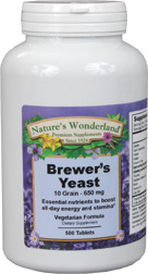 Brewer's Yeast Tablets - 650 mg, 500 tablets (Nature's Wonderland)