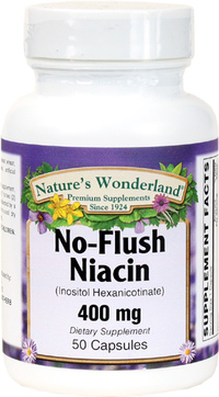 No Flush Niacin- 400 mg, 50 Capsules (Nature's Wonderland)