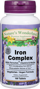Iron Complex, 100 tablets (Nature's Wonderland)