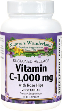 C-1000 with Rose Hips, Sustained Release 100 Tablets (Nature's Wonderland)