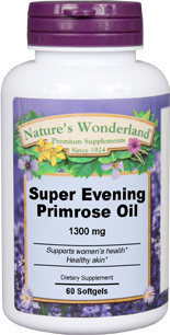 Evening Primrose Oil, Super - 1300 mg, 60 softgels (Nature's Wonderland)