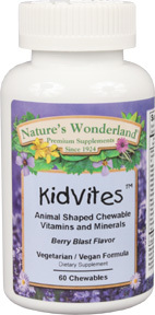 KidVites Children's Multivitamin - Berry Blast, 60 chewable tablets  (Nature's Wonderland)