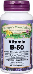 B-50 Stress (B Complex), 60 Veg capsules (Nature's Wonderland)