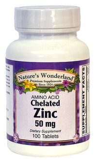 Zinc 50 mg, 100 Tablets  (Nature's Wonderland)
