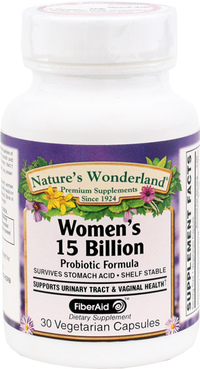 Women's Probiotic - 15 Billion CFU, 30 vegetarian capsules (Nature's Wonderland)
