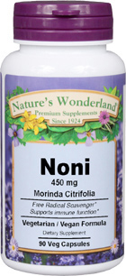 Noni -  450 mg, 90 Veg Caps (Nature's Wonderland)