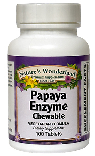 Papaya Enzymes, 100 chewable tablets (Nature's Wonderland)