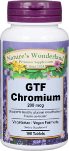 Chromium - 200 mcg, 100 tablets (Nature's Wonderland)
