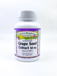 Grape Seed Extract, European - 50 mg, 60 capsules (Nature's Wonderland)