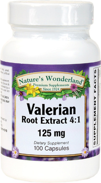 Valerian Root Extract 4:1 125 mg, 100 Capsules (Nature's Wonderland)