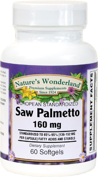 Saw Palmetto Standardized Extract - 160 mg, 60 Softgels (Nature's Wonderland)