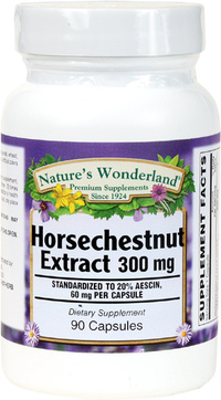 Horse Chestnut Standardized Extract - 300 mg, 90 Capsules (Nature's Wonderland)