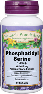 Phosphatidyl Serine / PS - 100 mg, 60 softgels (Nature's Wonderland)