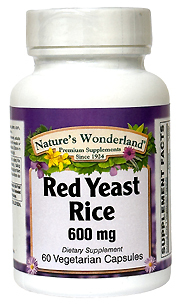 Red Yeast Rice - 600 mg, 60 vegetable capsules each (Nature's Wonderland)