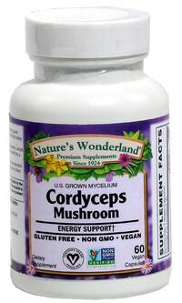 Cordyceps Mushroom - 500 mg, 60 vegan capsules (Nature's Wonderland)